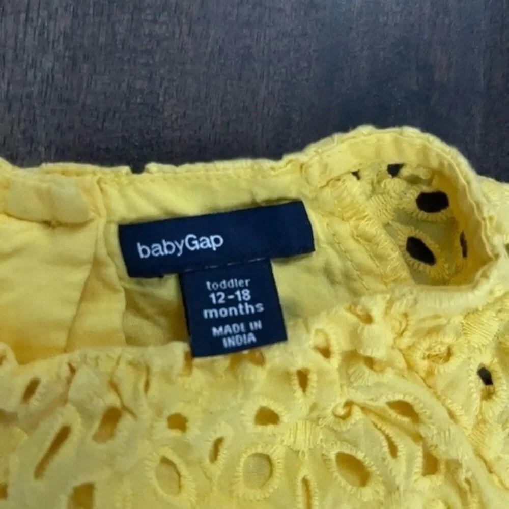 Baby Gap Yellow Eyelet Dress 12-18 mos